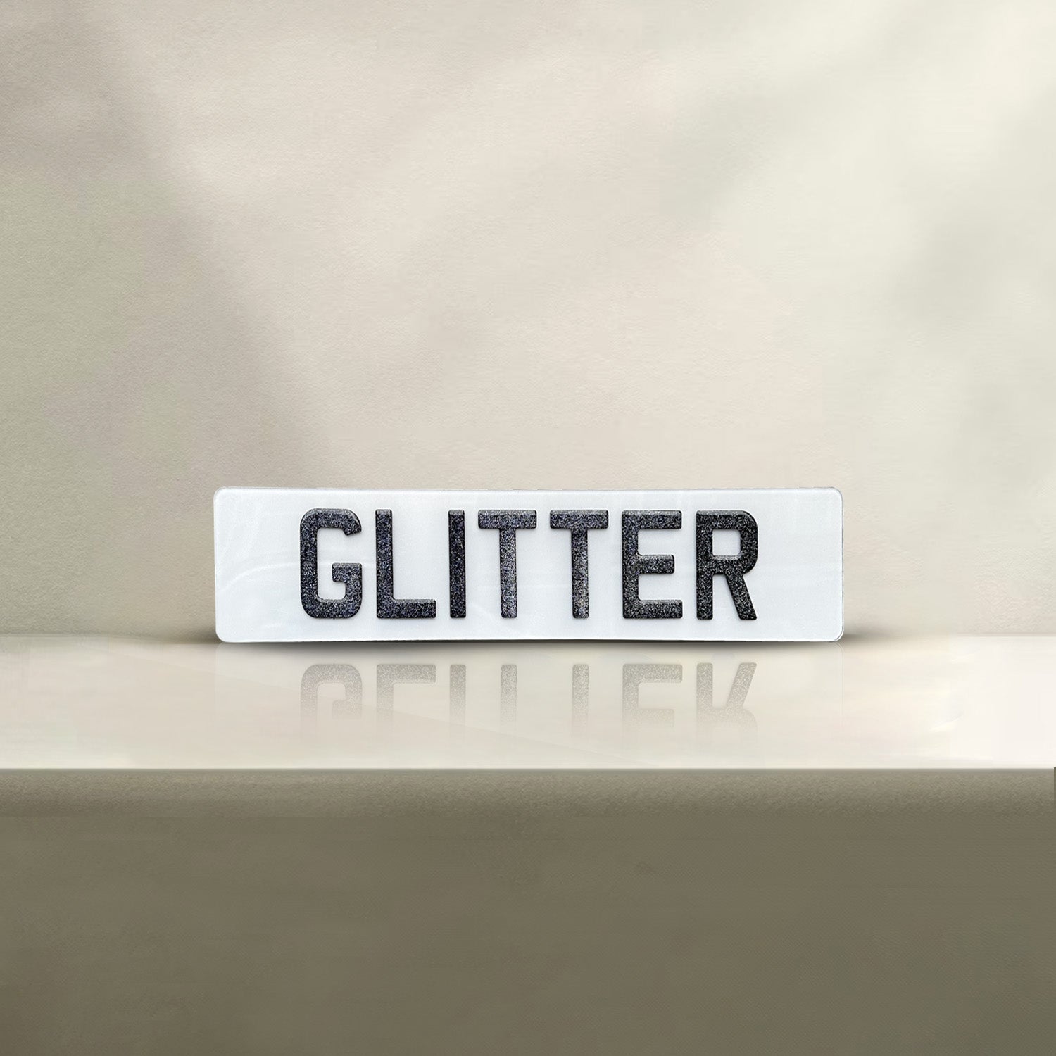3D Gel Glitter Number Plate