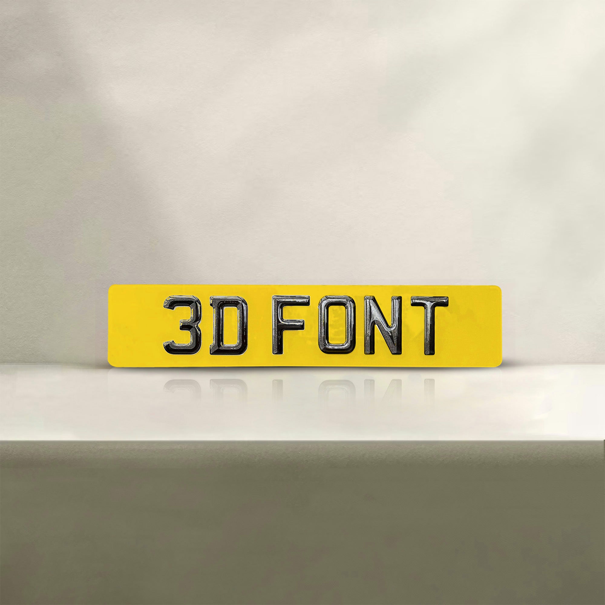 3D Font Number Plate