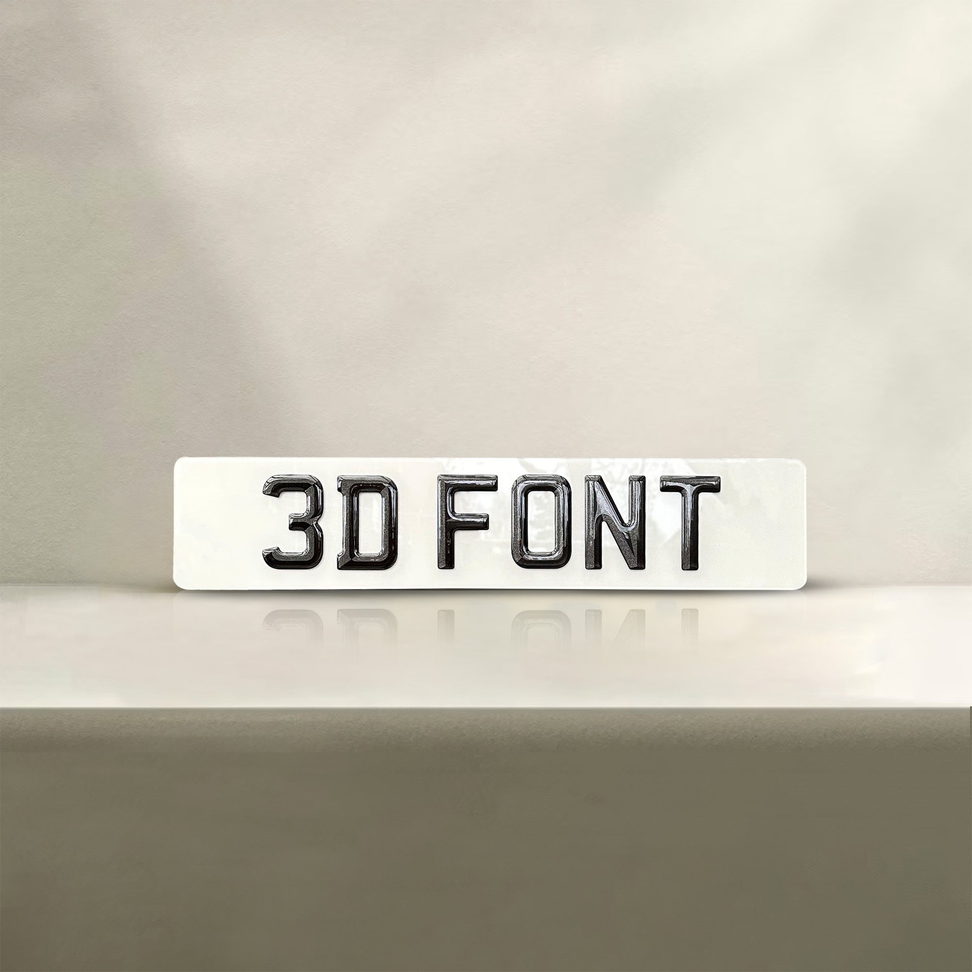 3D Font Number Plate