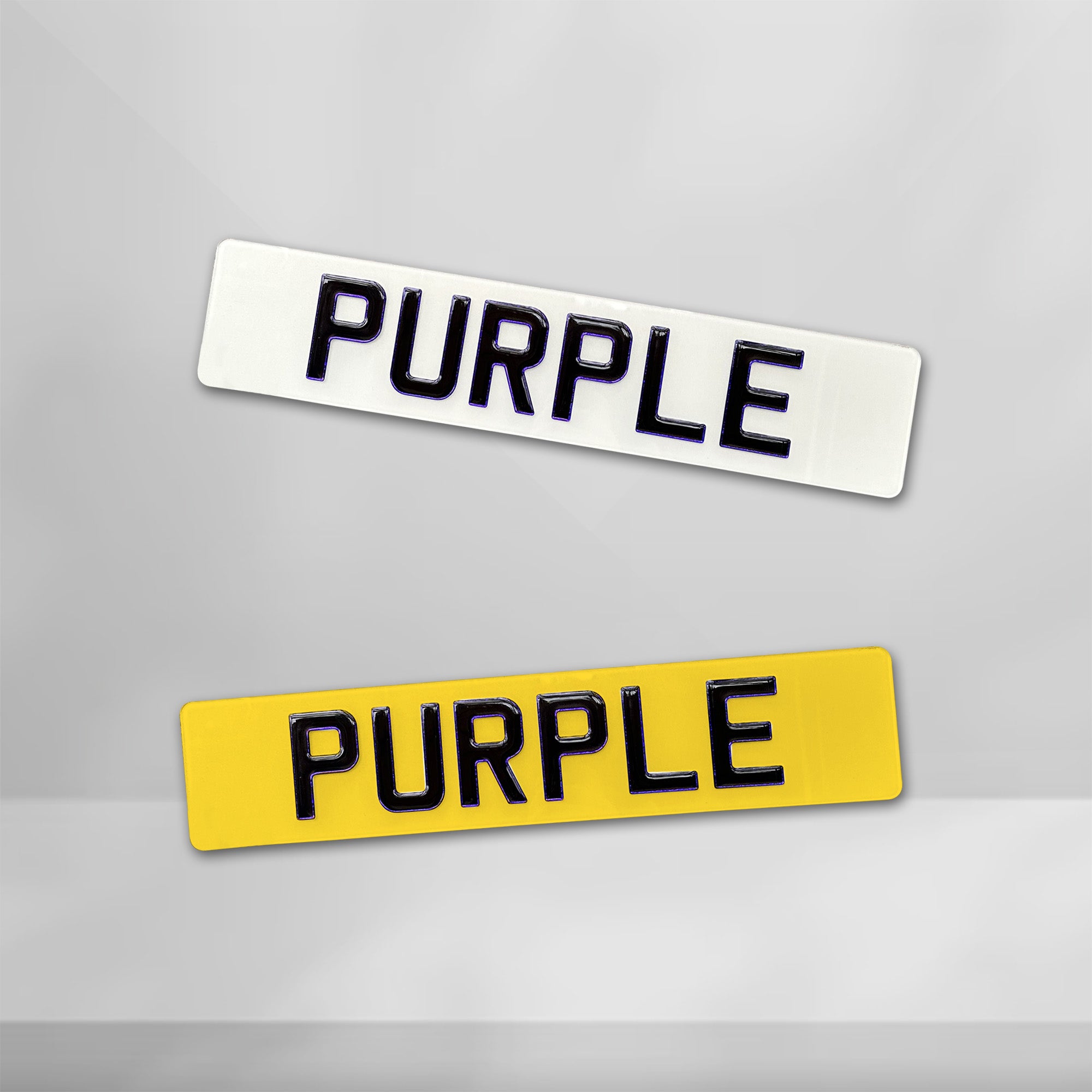 Purple Number Plate