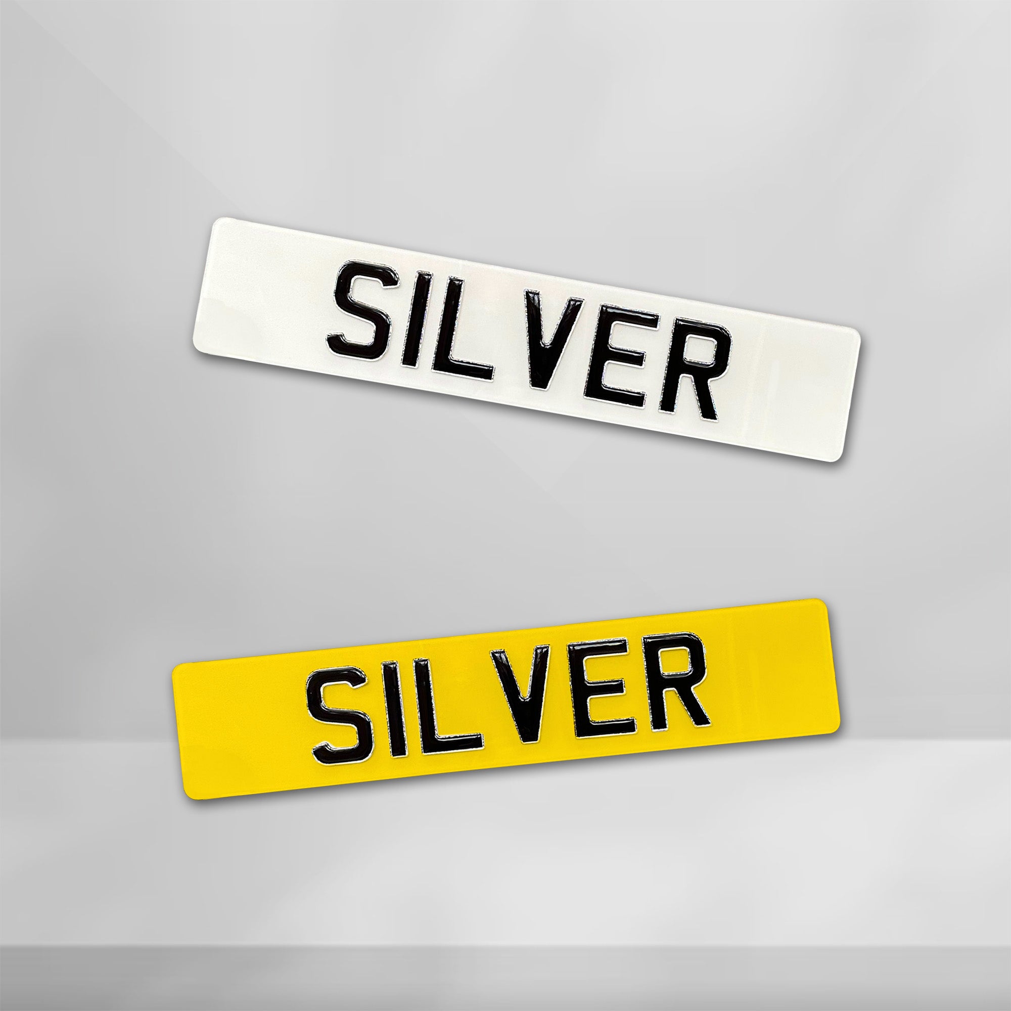 Silver Number Plate