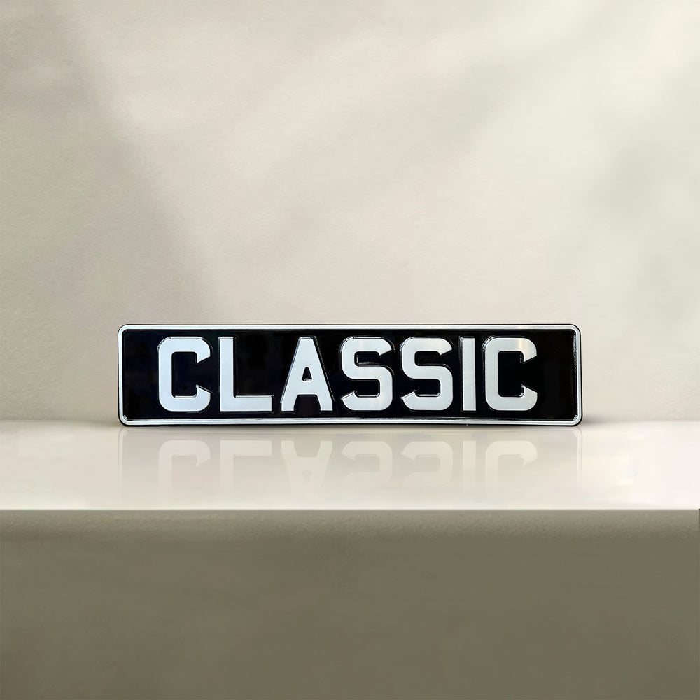Classic Oblong Metal Number Plate - (Front & Rear)
