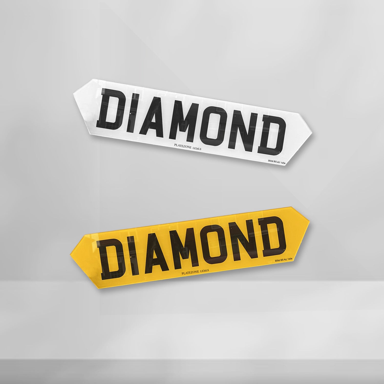 Diamond Cut Number Plate