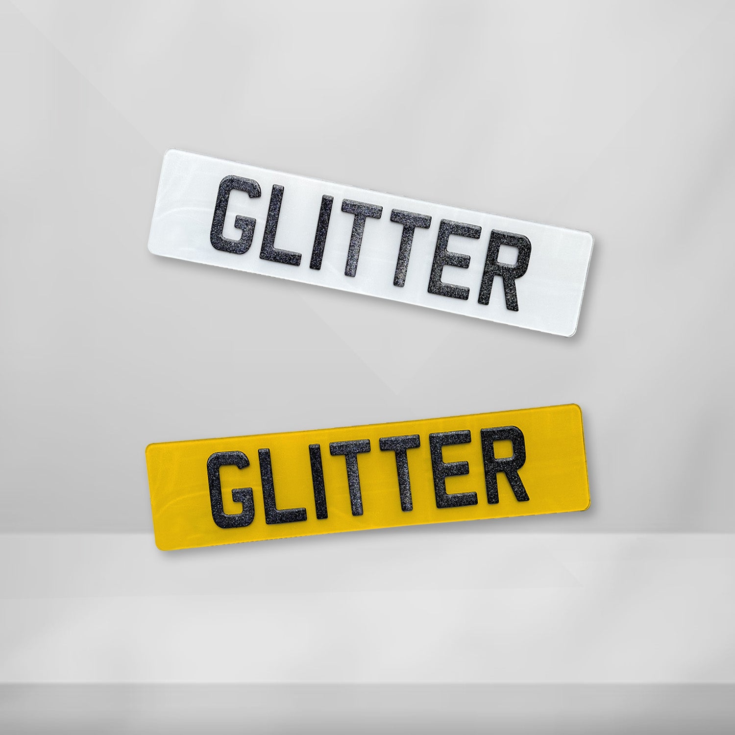 3D Gel Glitter Number Plate