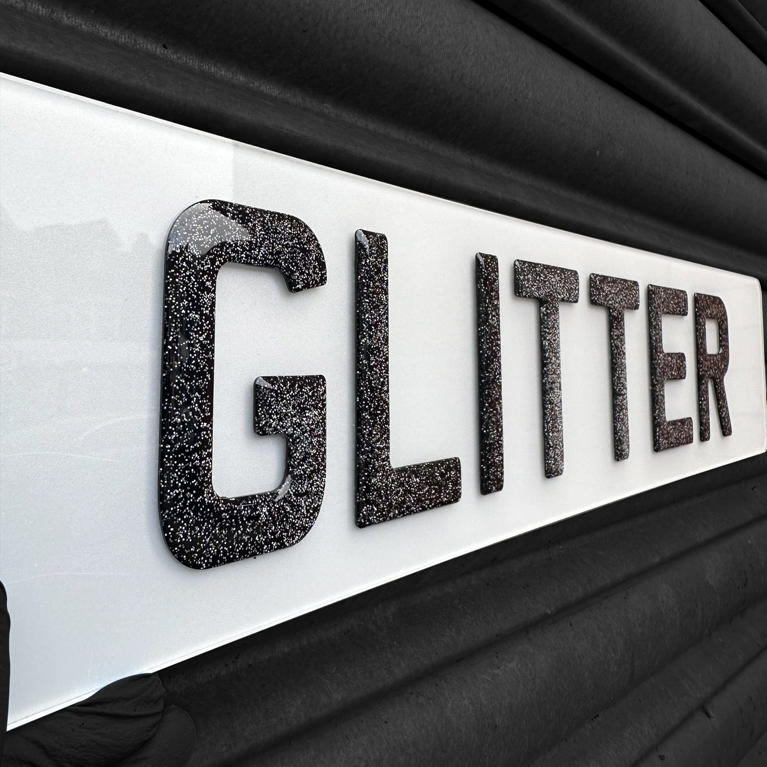 3D Gel Glitter Number Plate