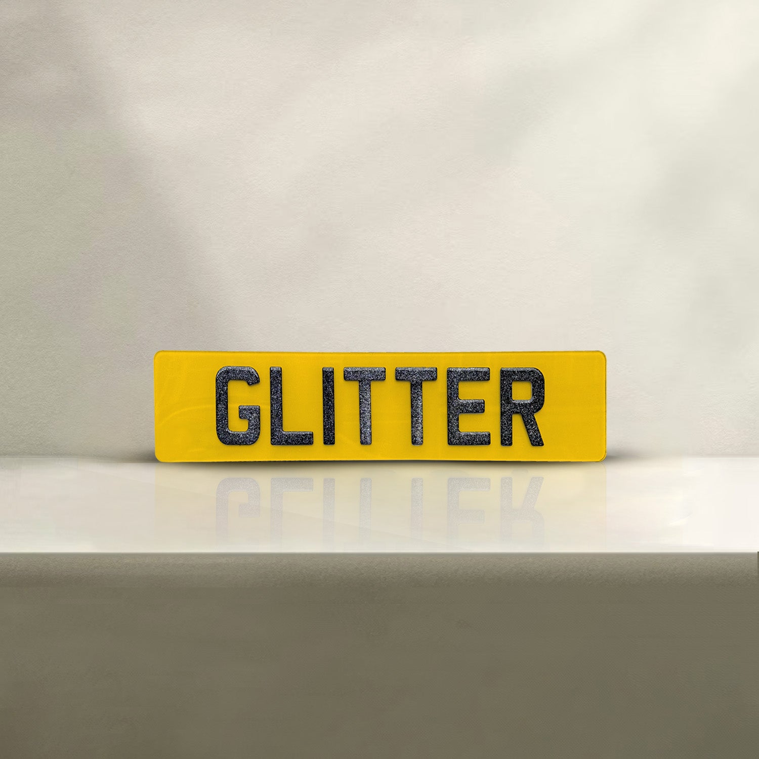 3D Gel Glitter Number Plate