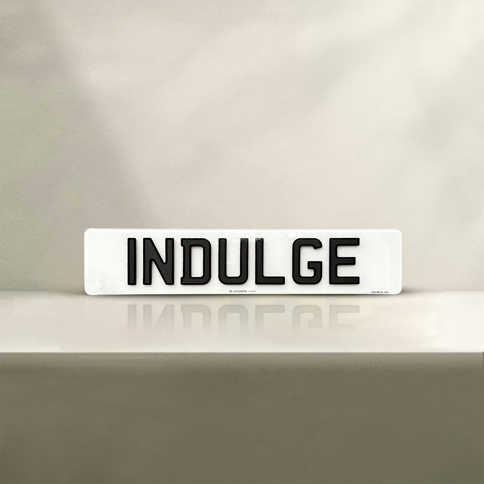 Indulge Number Plate