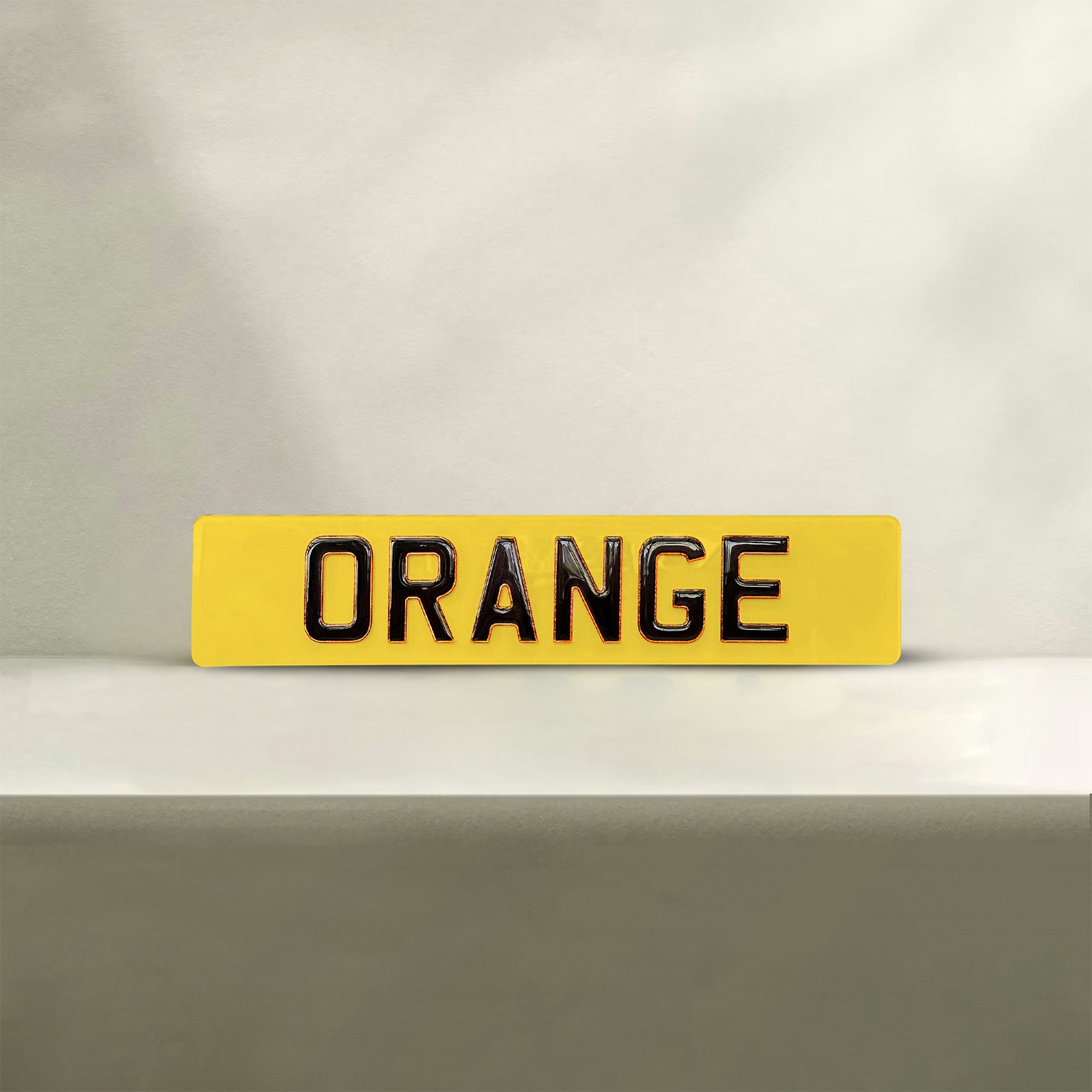 Orange Number Plate