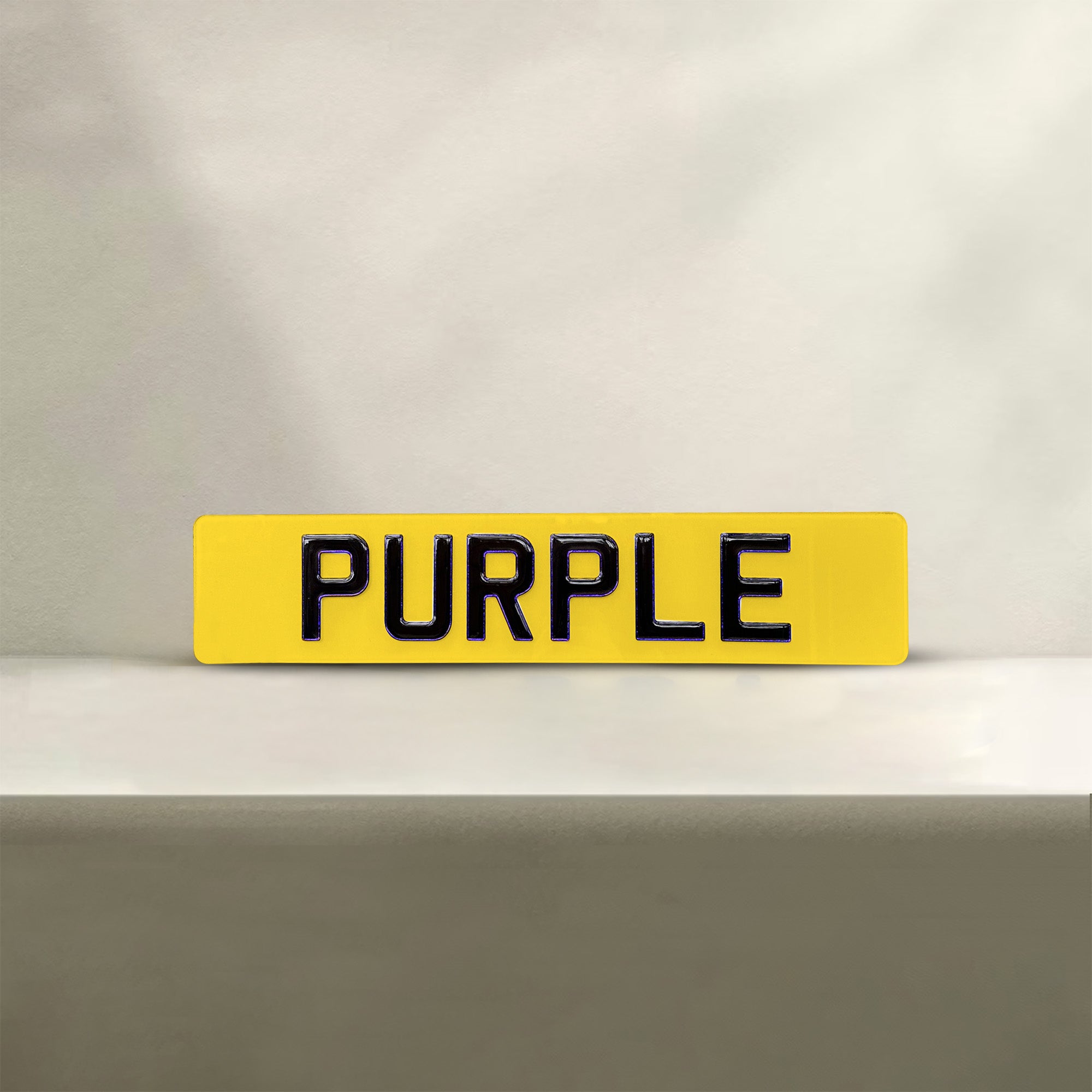 Purple Number Plate