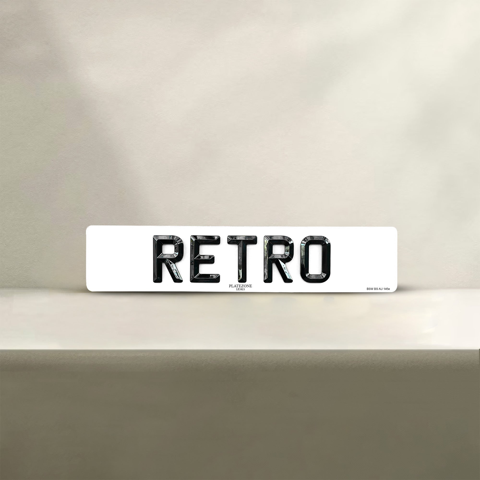 Bevel Retro Number Plate