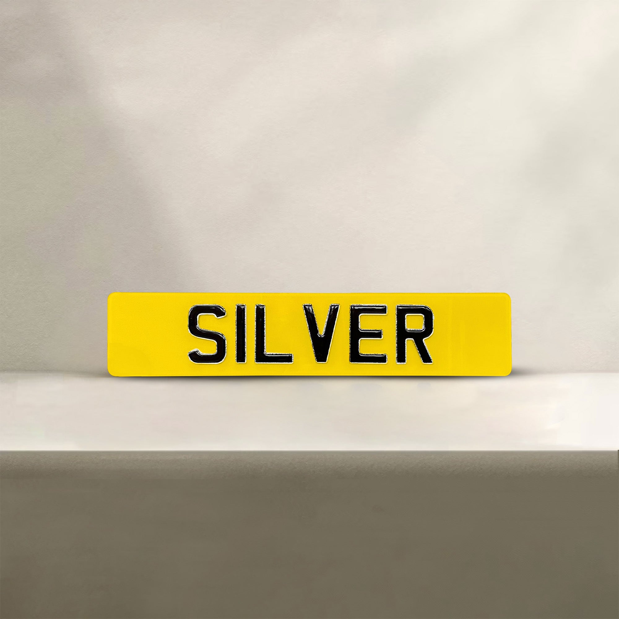 Silver Number Plate