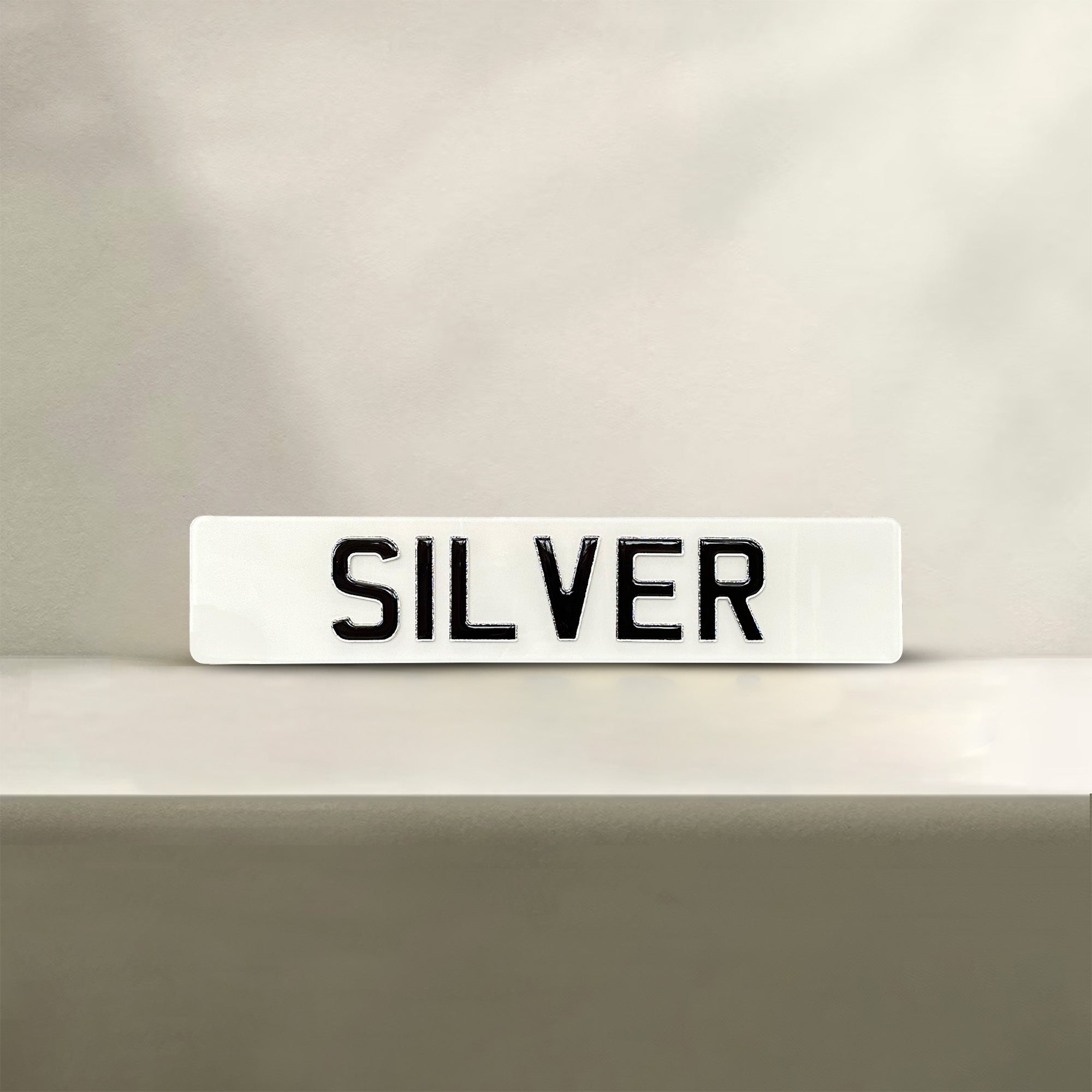 Silver Number Plate